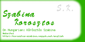 szabina korosztos business card